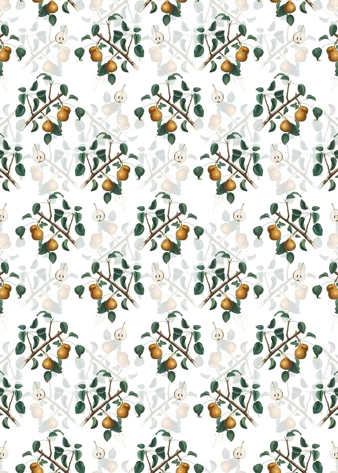 Floral Seckel Pear Pattern