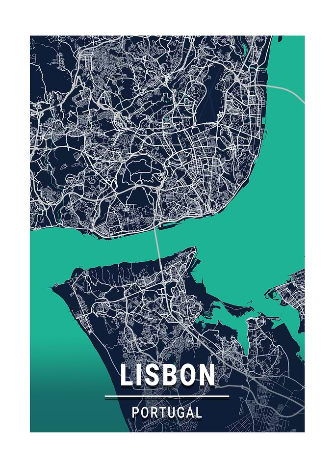 City Map Lisbon Portugal