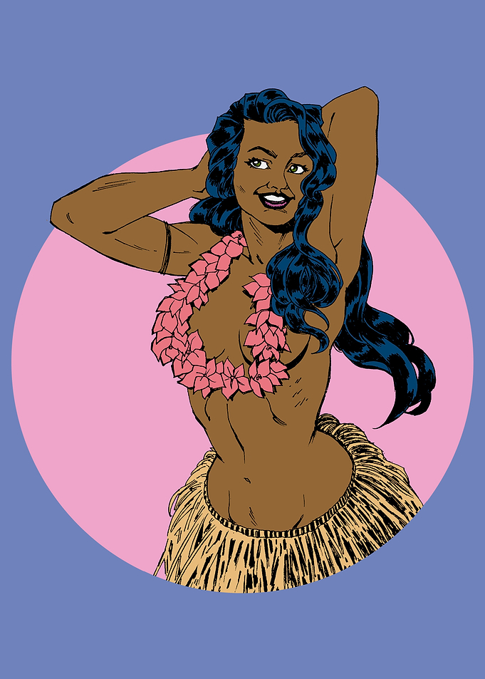 Hawaiian Hula Dancer Girl