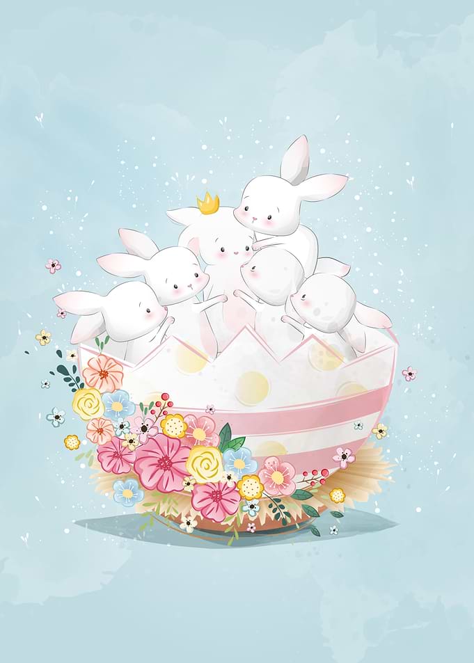 Bunnies In An Easter Egg