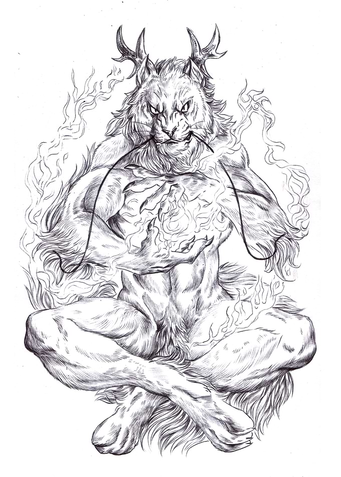 Fire in his paws