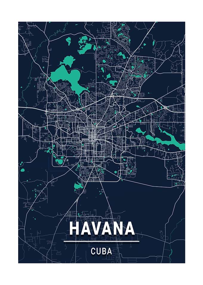City Map Havana Cuba