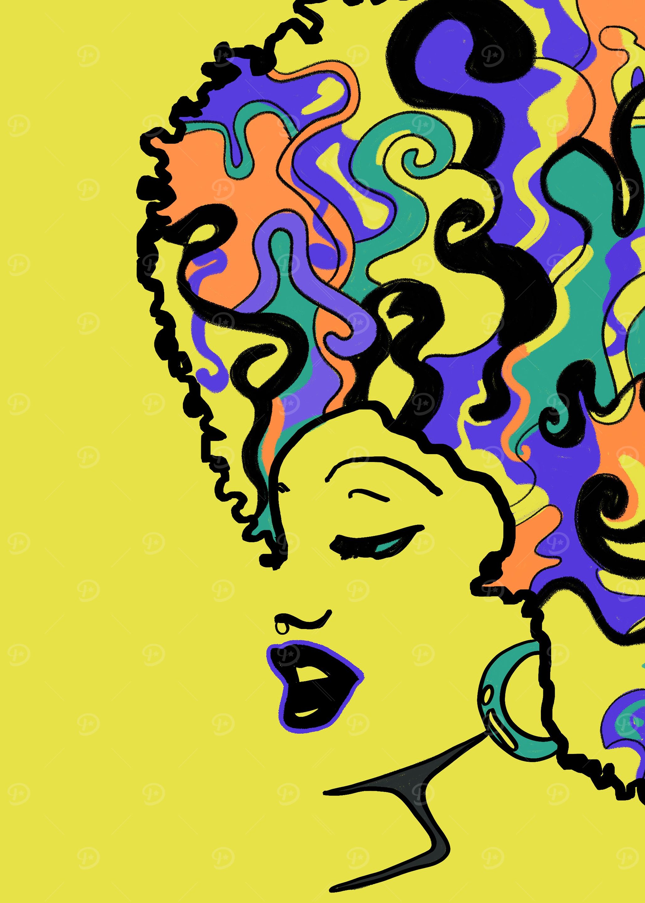 Puff Piece Afro Girl