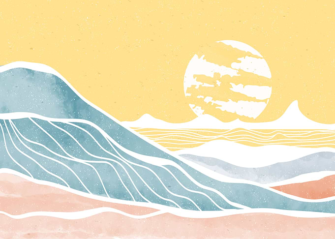 Mountain and ocean wave