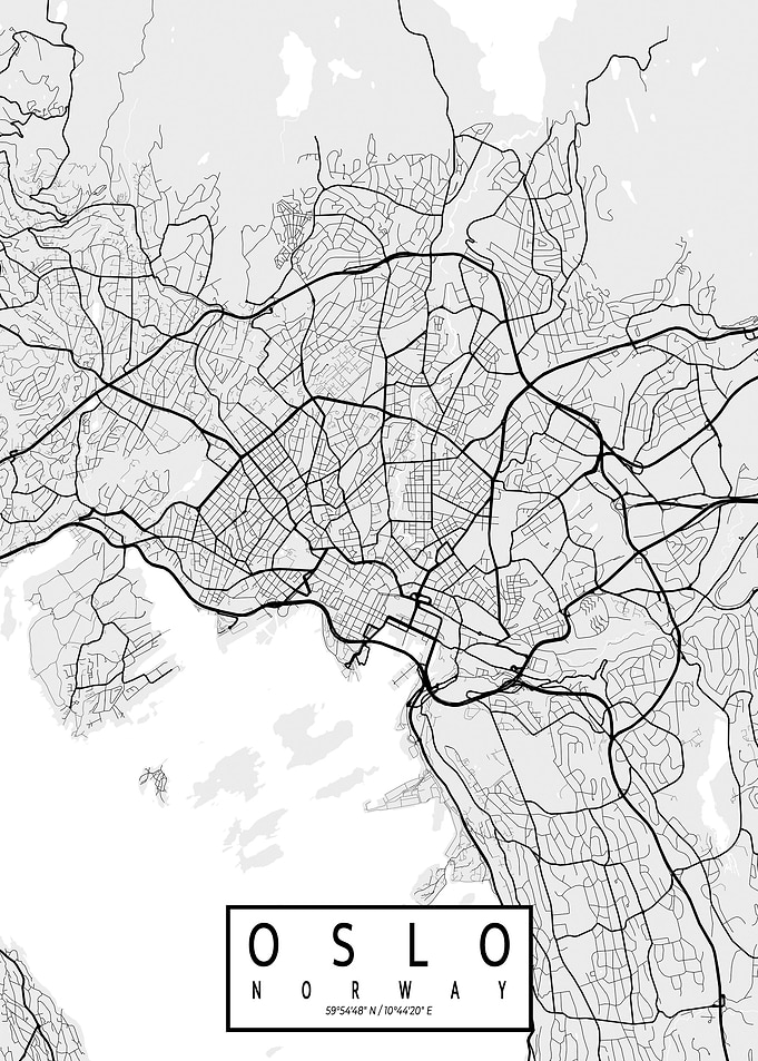 Oslo City Map Light