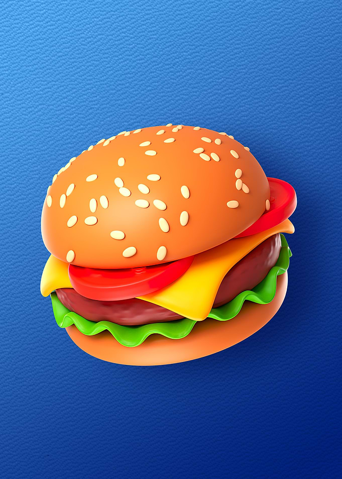 Burger plastic 3D