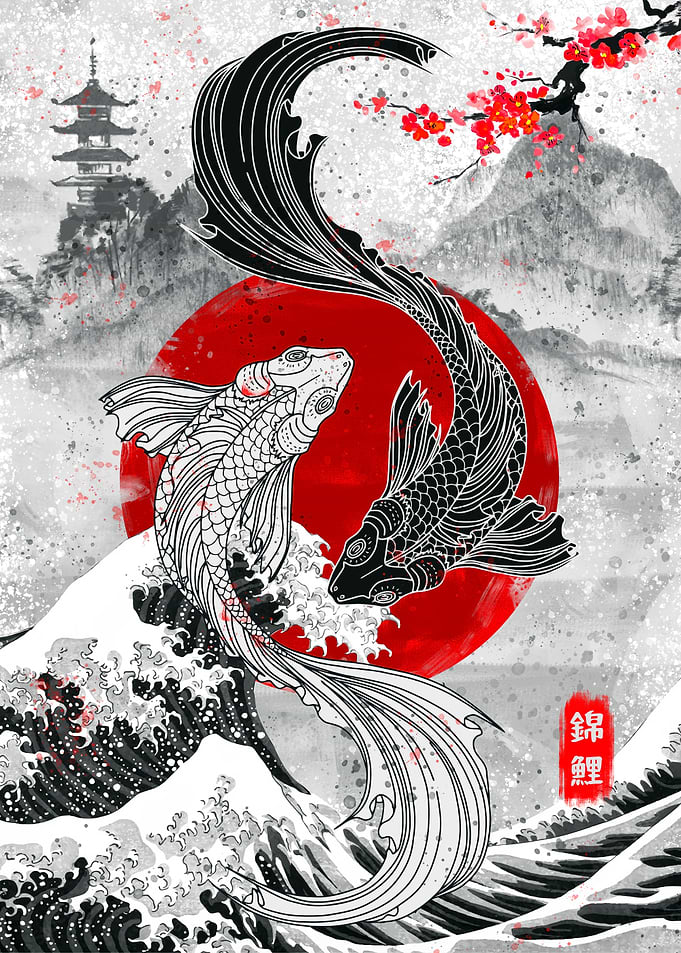 Great Wave KoiFish YinYang