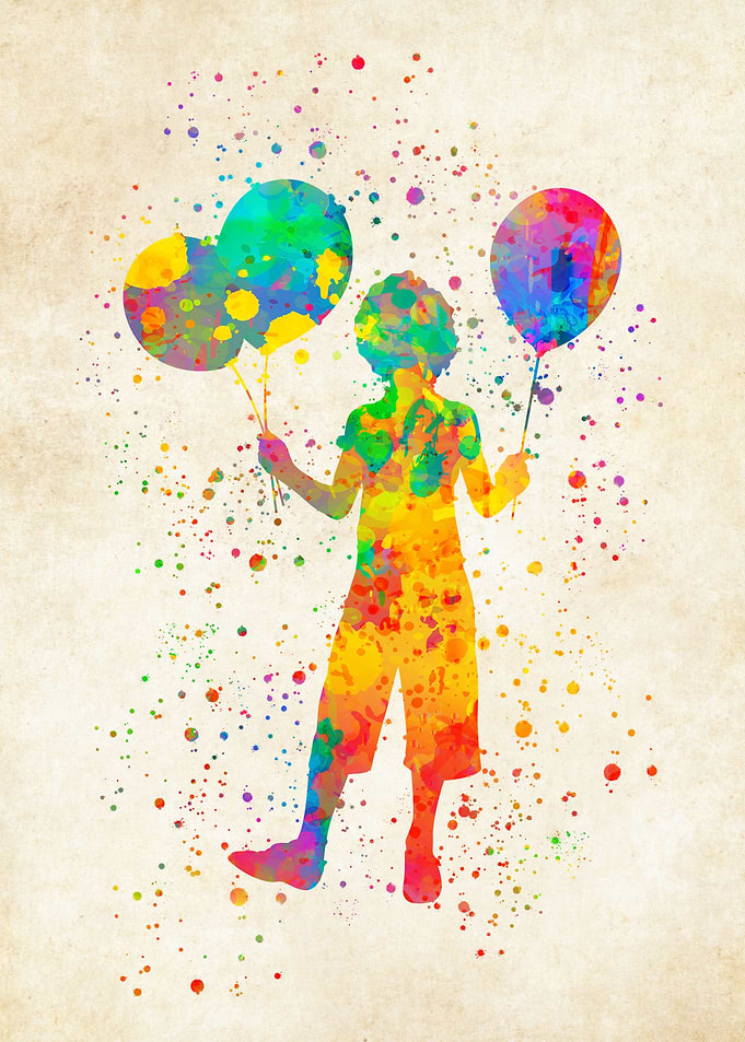 Clown watercolor