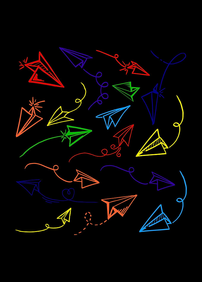 Colorful Paper Airplane