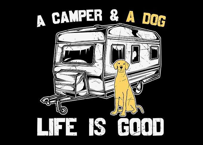 A camper A dog