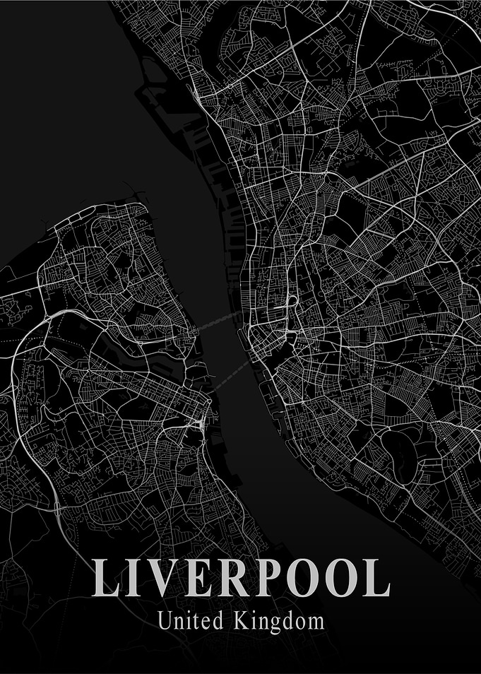 Liverpool City Map Dark
