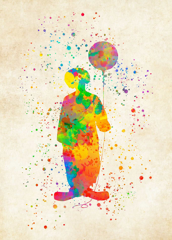 Clown watercolor