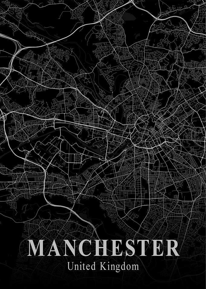 Manchester City Map Dark