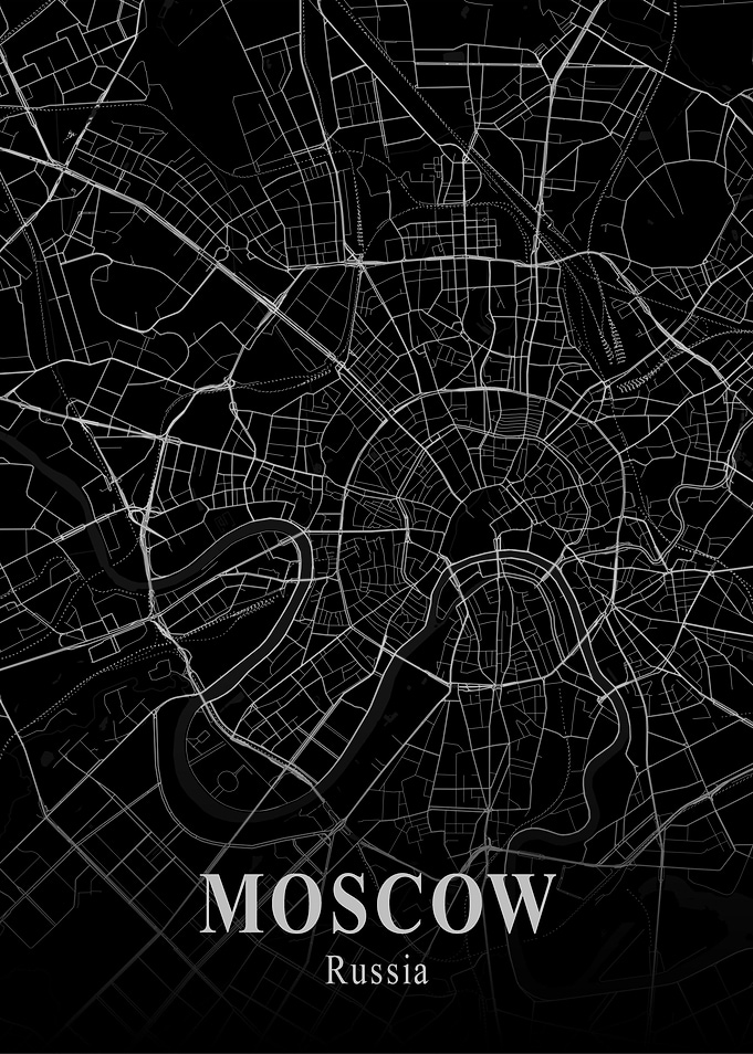 Moscow City Map Dark