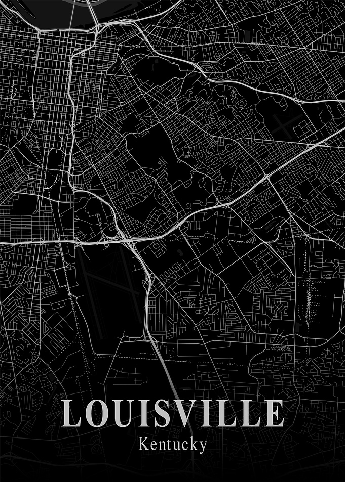Louisville City Map Dark