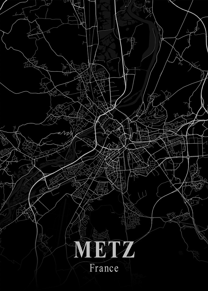 Metz City Map Dark