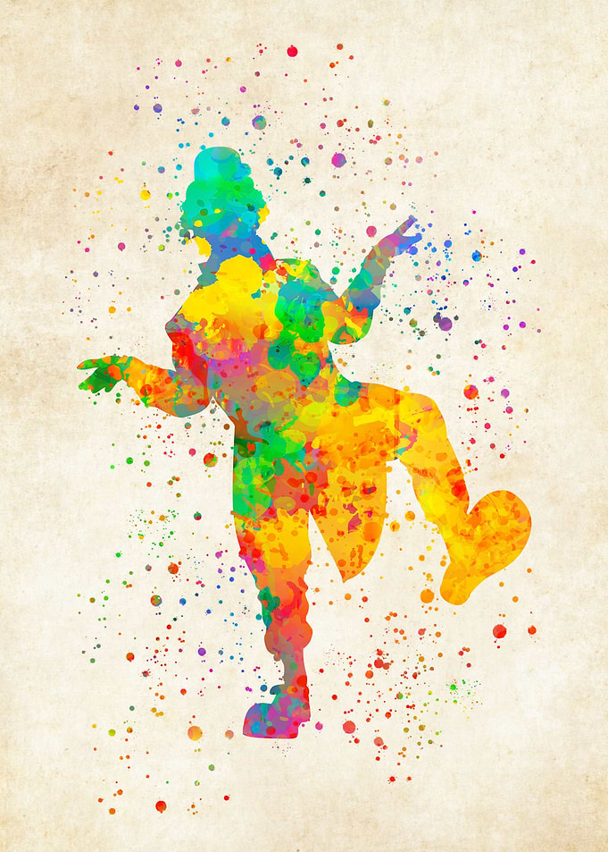 Clown watercolor