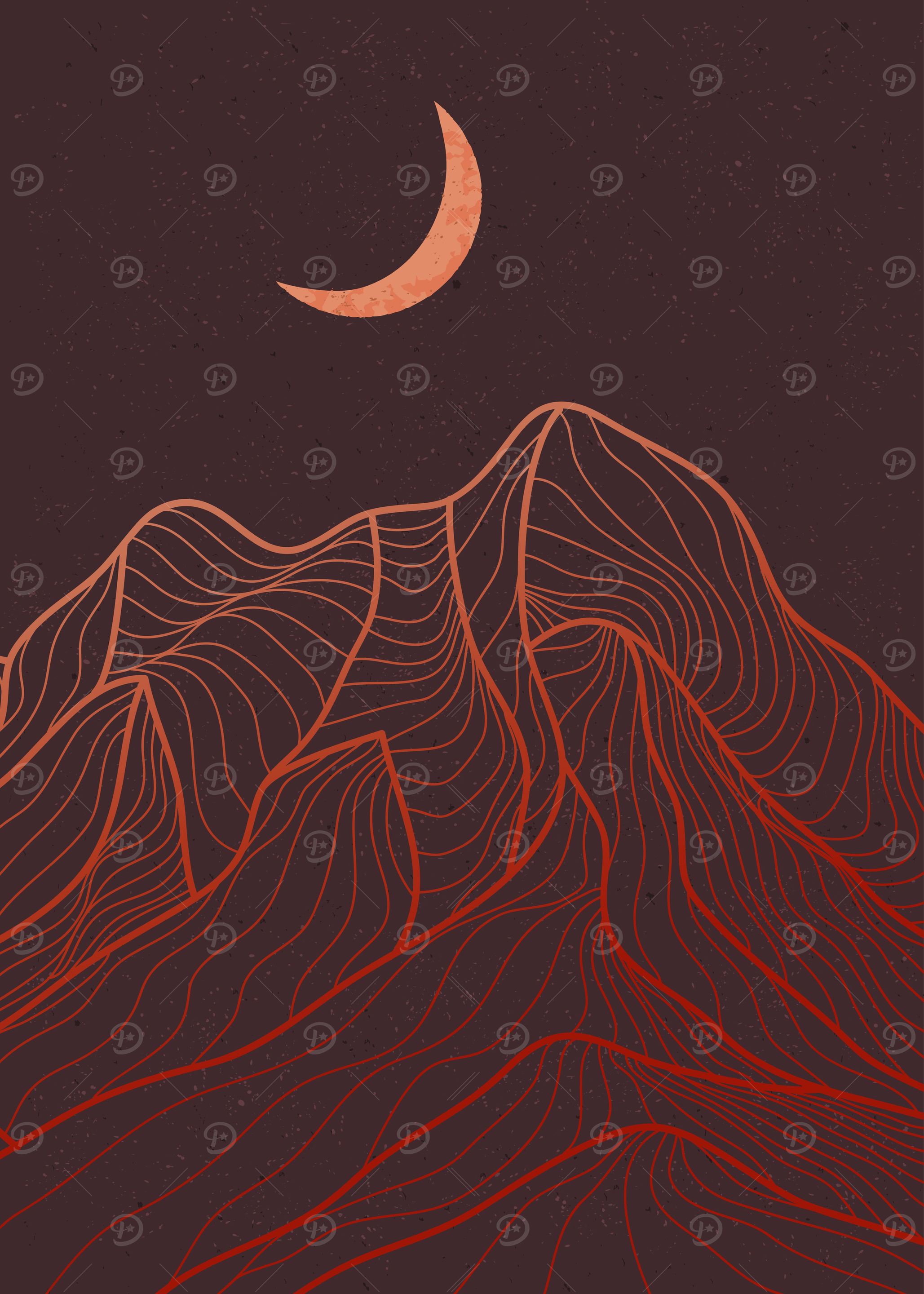 Mountain line art pattern