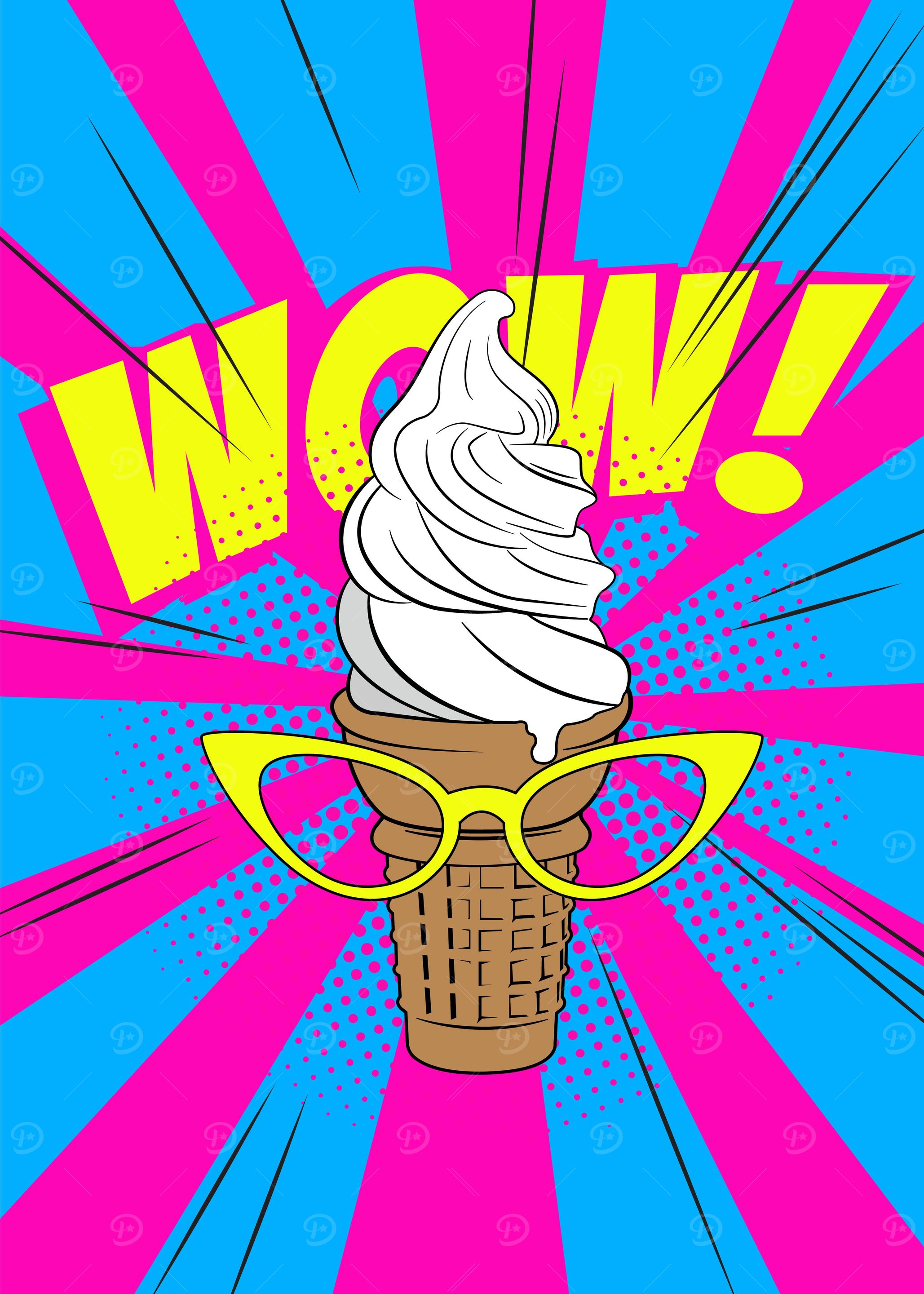 Ice cream cone pop art