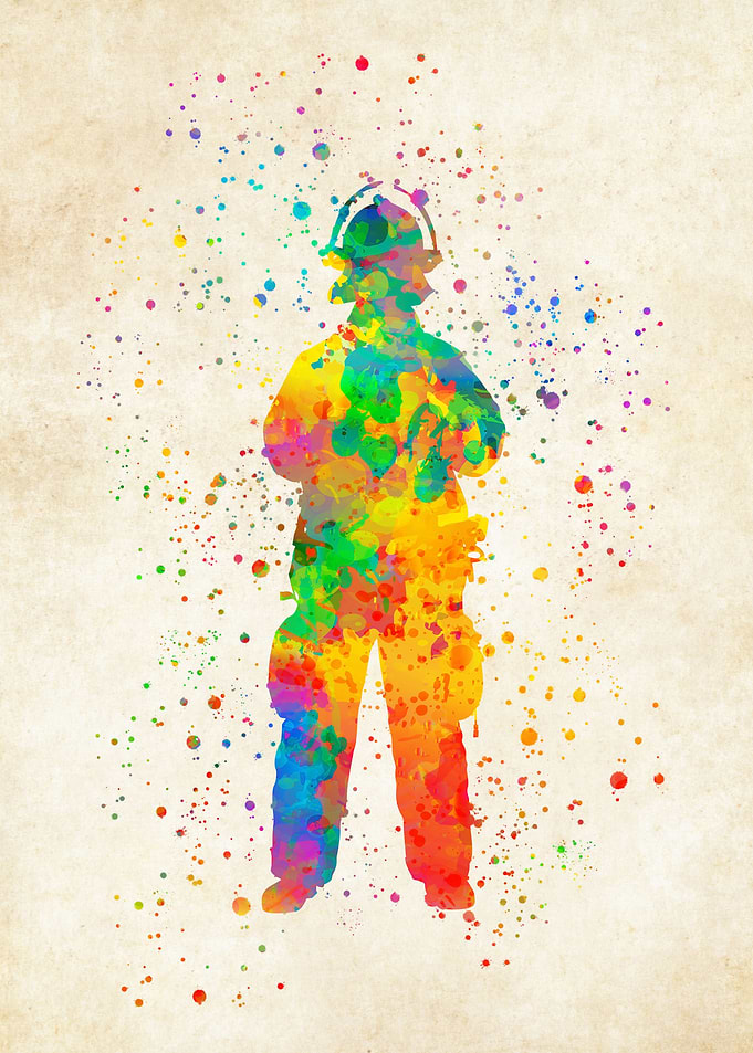 Fireman watercolor