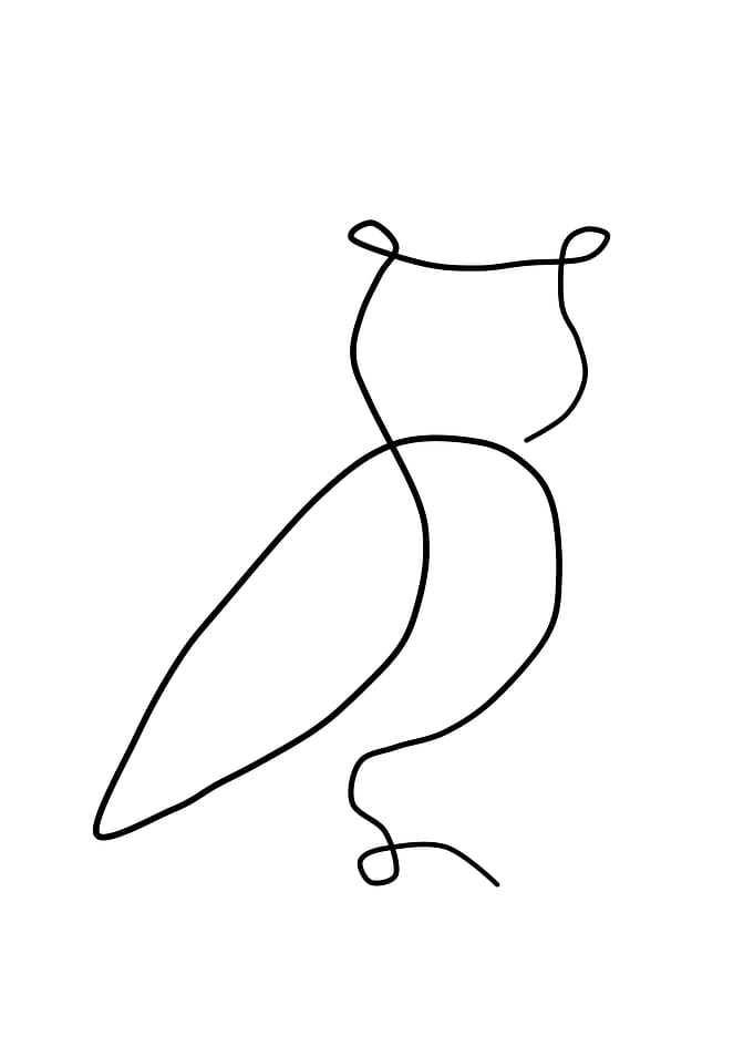 One line Owl