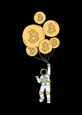 Astronaut Bitcoin Balloon