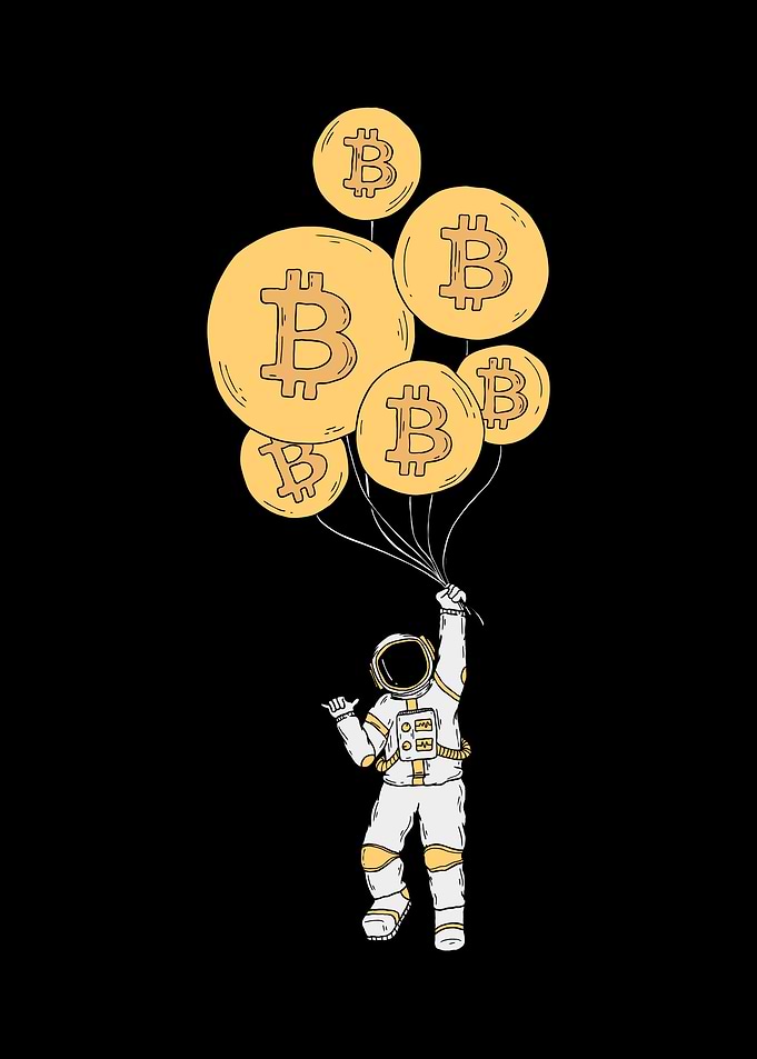 Astronaut Bitcoin Balloon
