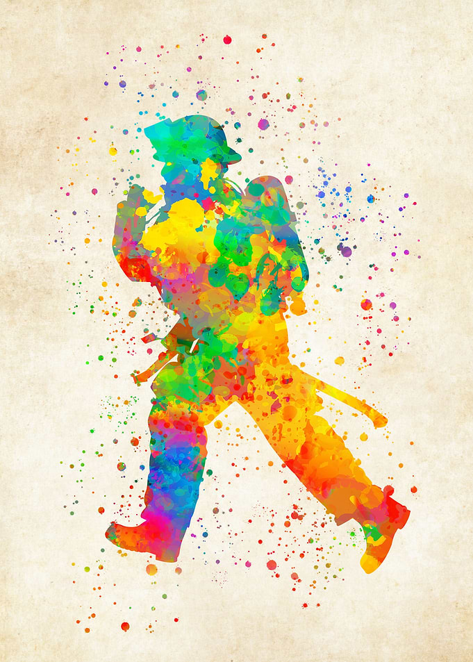 Fireman watercolor
