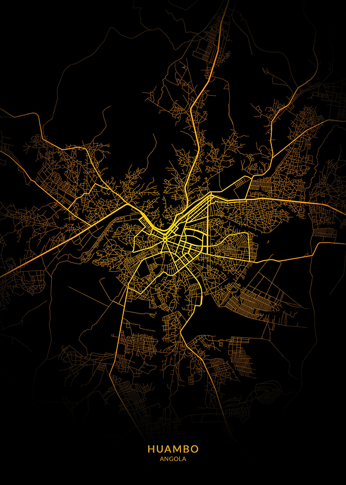Huambo City Map Gold
