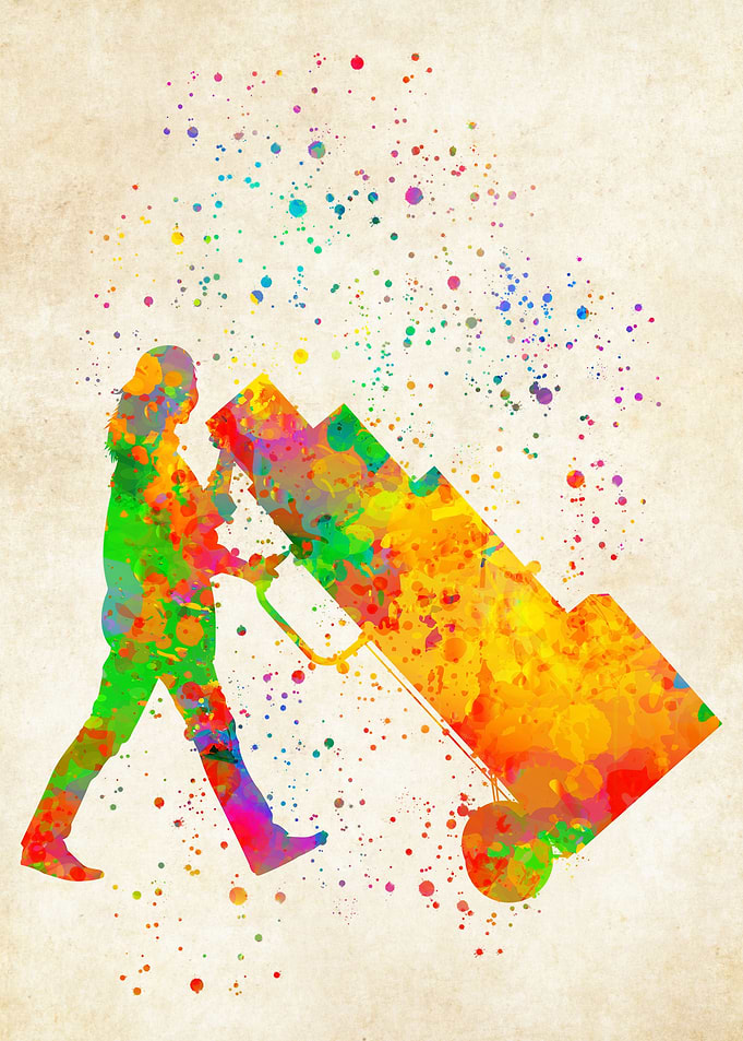 Courierdelivering painting