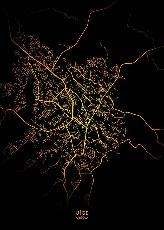 Uige City Map Gold