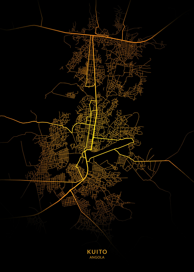Kuito City Map Gold