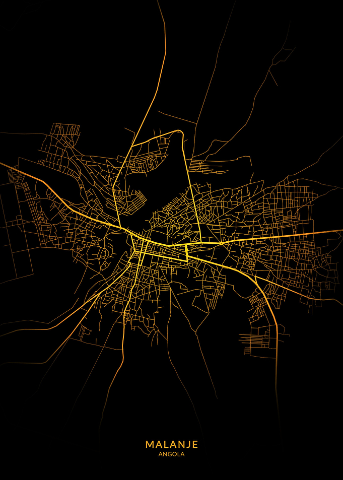 Malanje City Map Gold