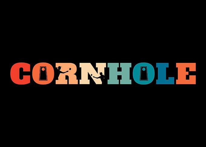 Retro Cornhole Player Team