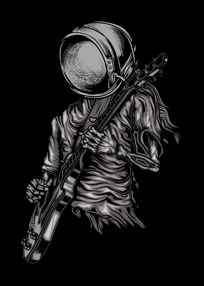 Astronaut Playing Guitar