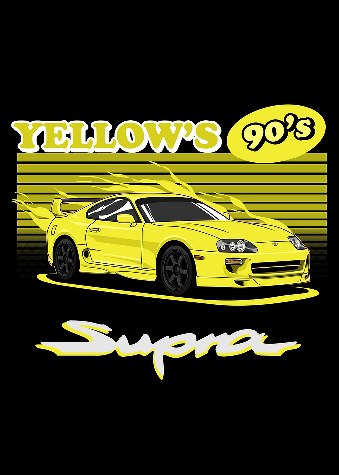 Toyota Supra Yellow 90s 3