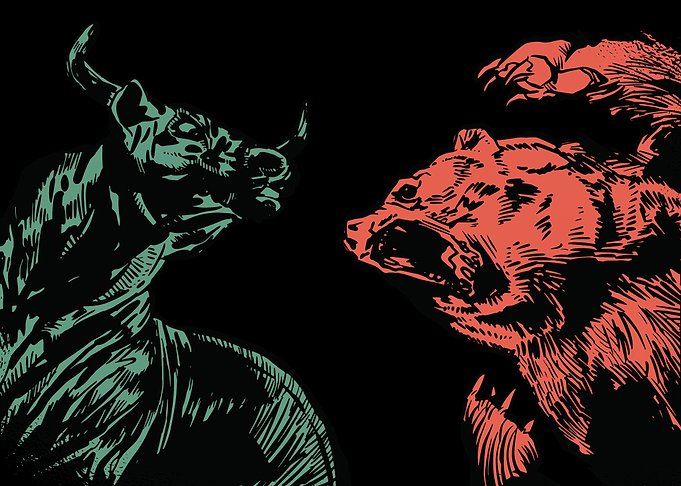 Bear and bull fight