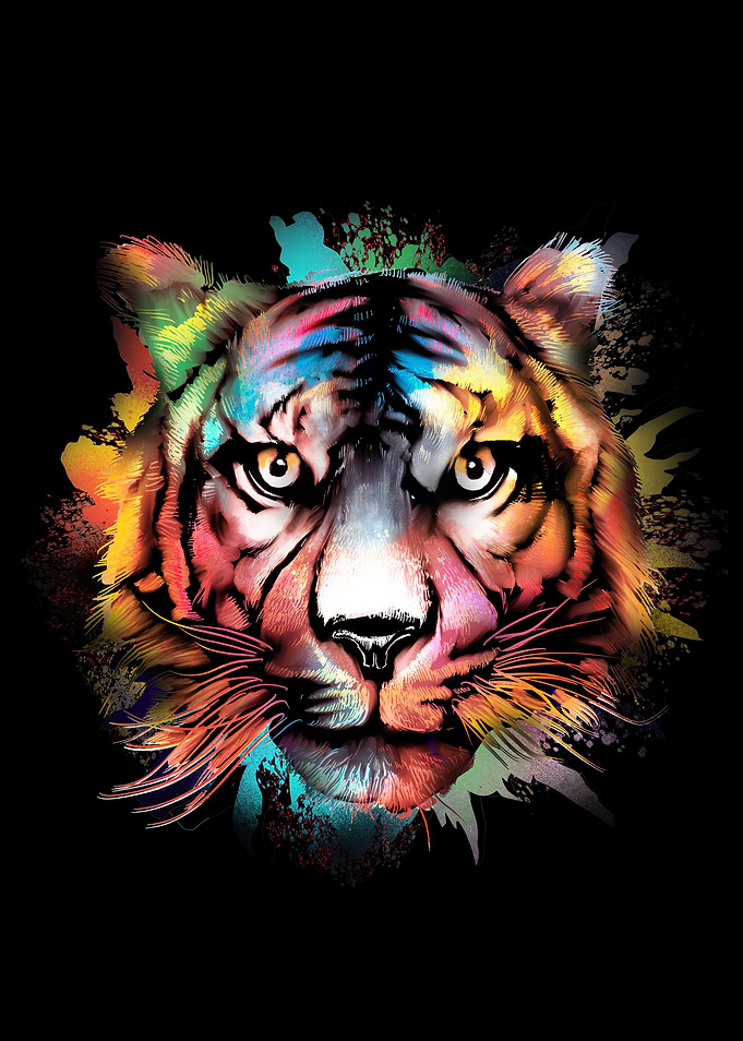 Watercolor tiger