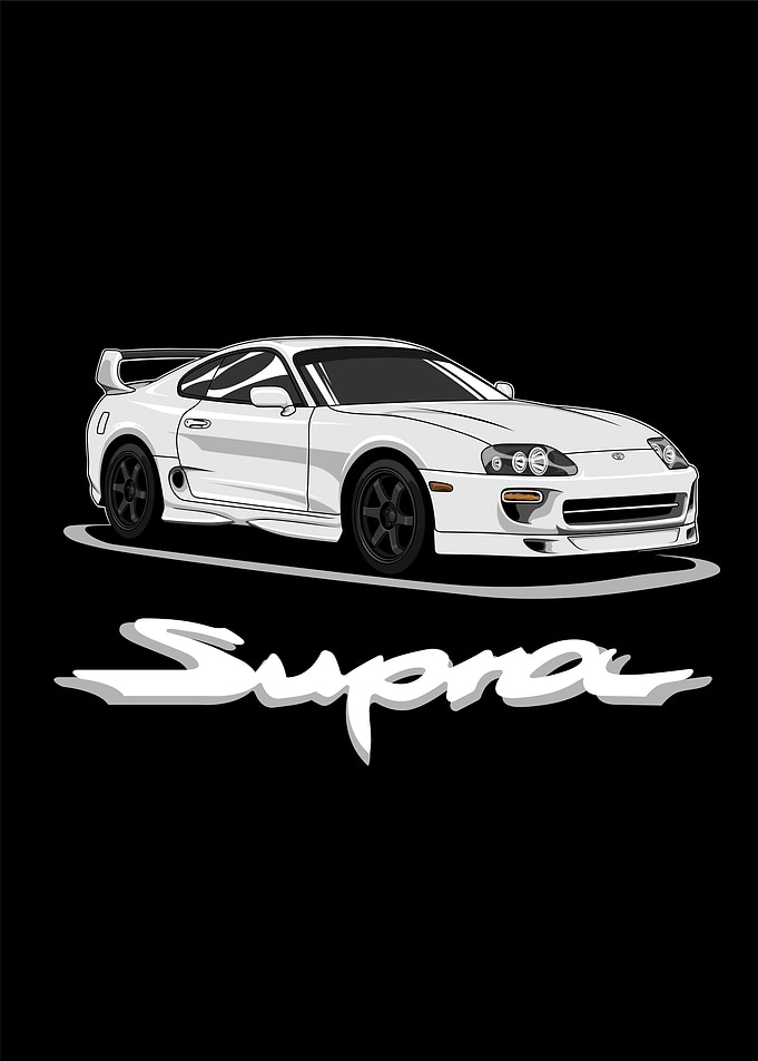 Toyota Supra White 90s 6