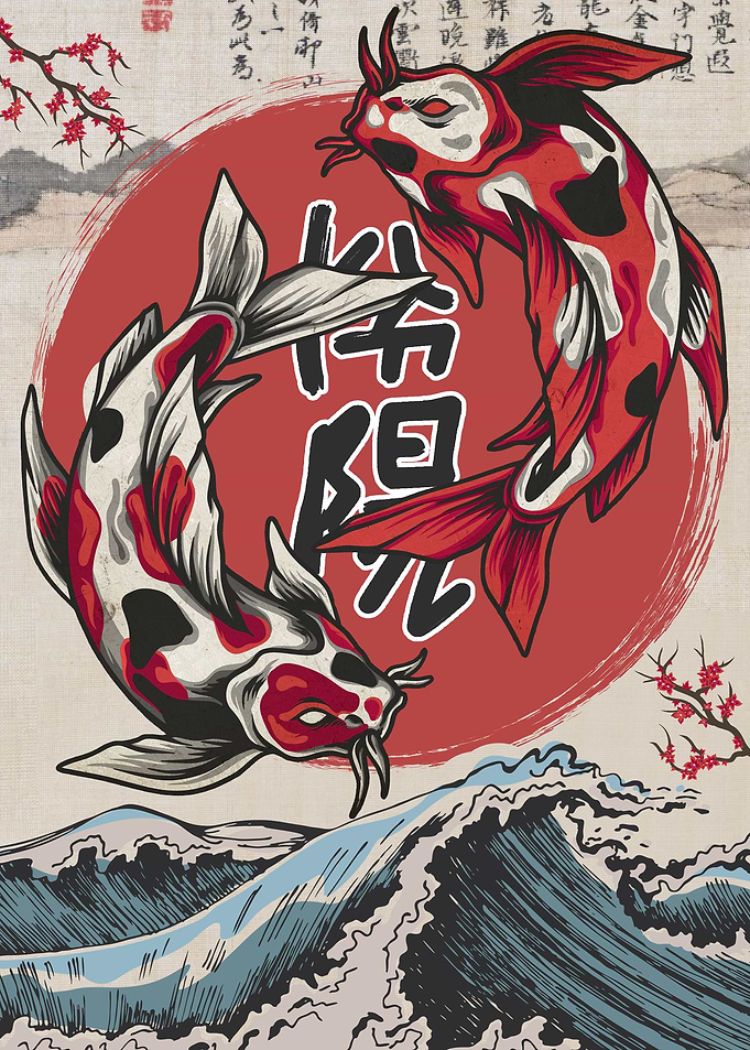 koi fish yin yang fish