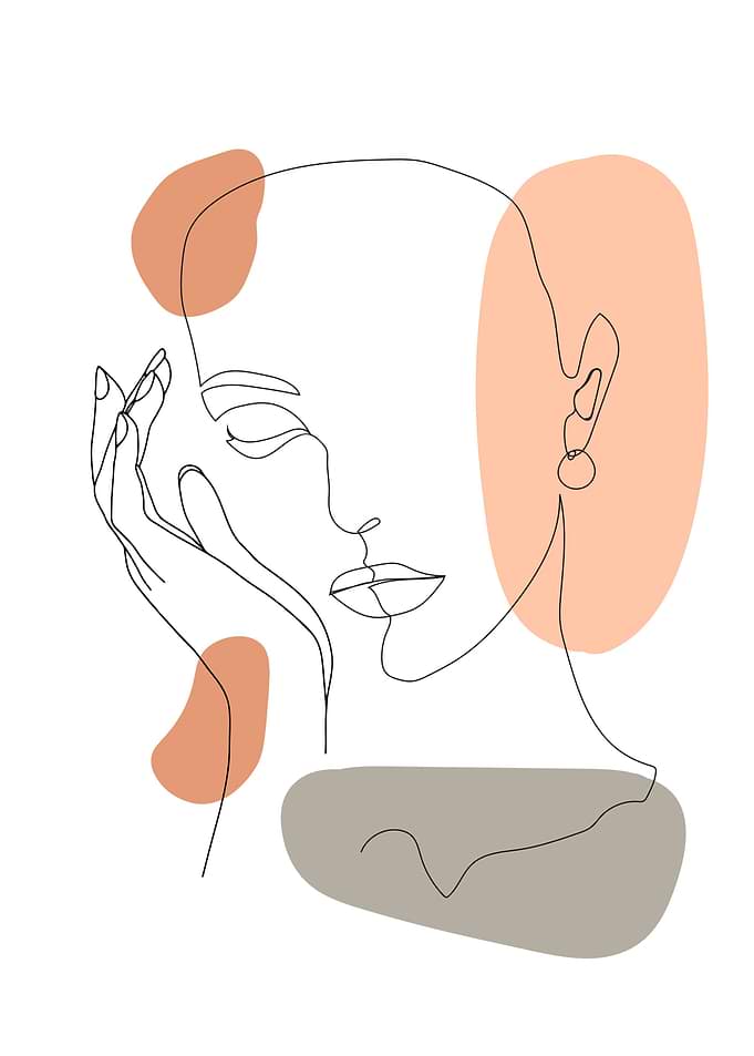 Mid century woman face