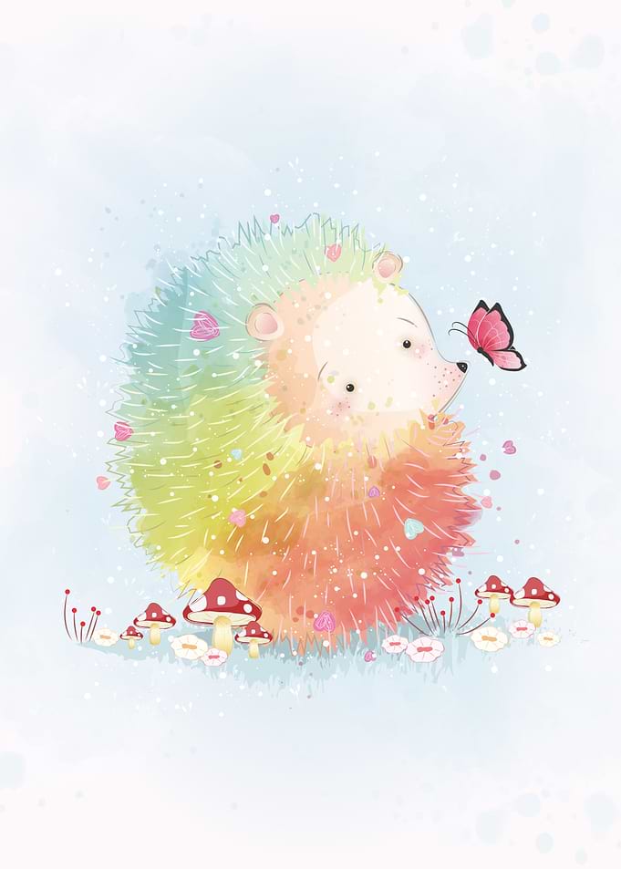 Cute Rainbow Hedgehog