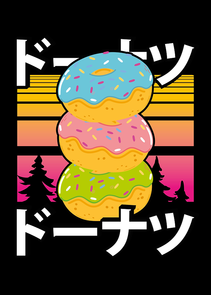Cute kawaii colorful donut