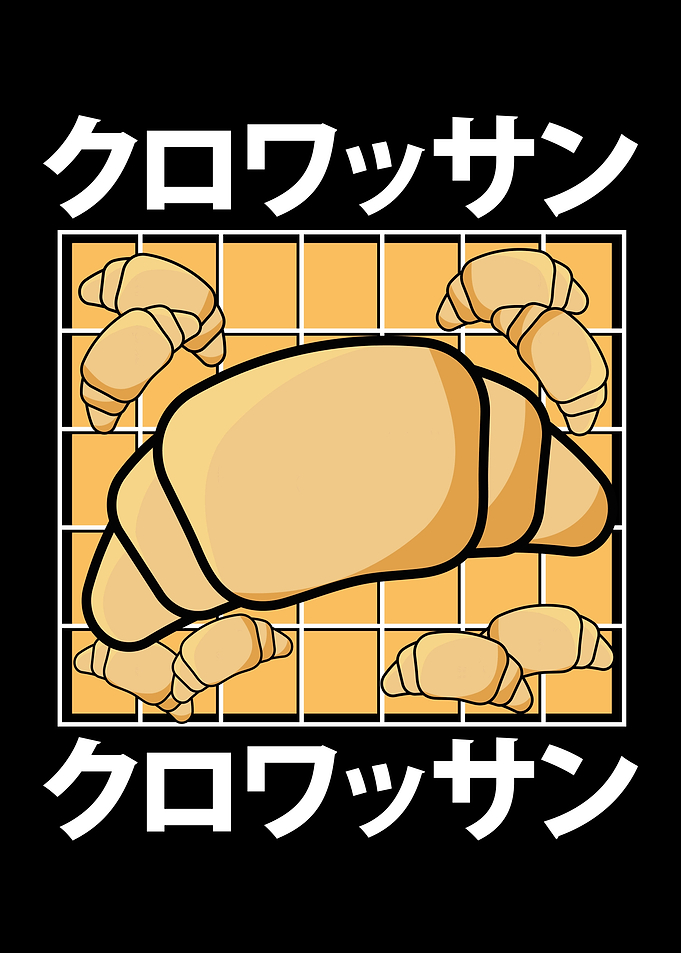 Cute kawaii croissant