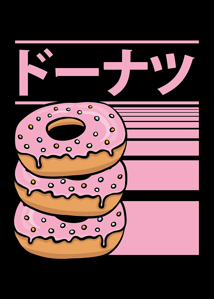 Cute kawaii fresh donut