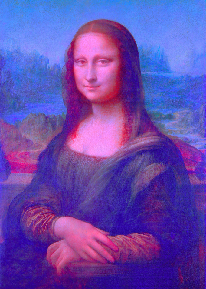 Mona Lisa with A Colorful