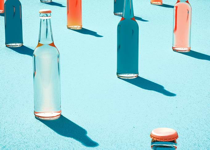 Soda glass bottles