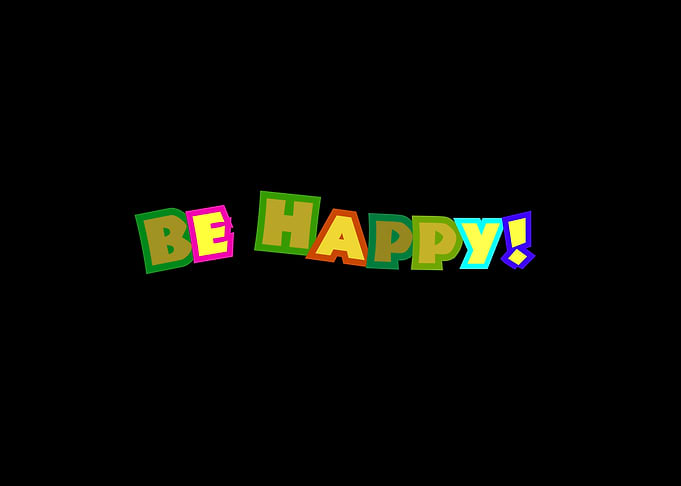 Cartoon happy message be