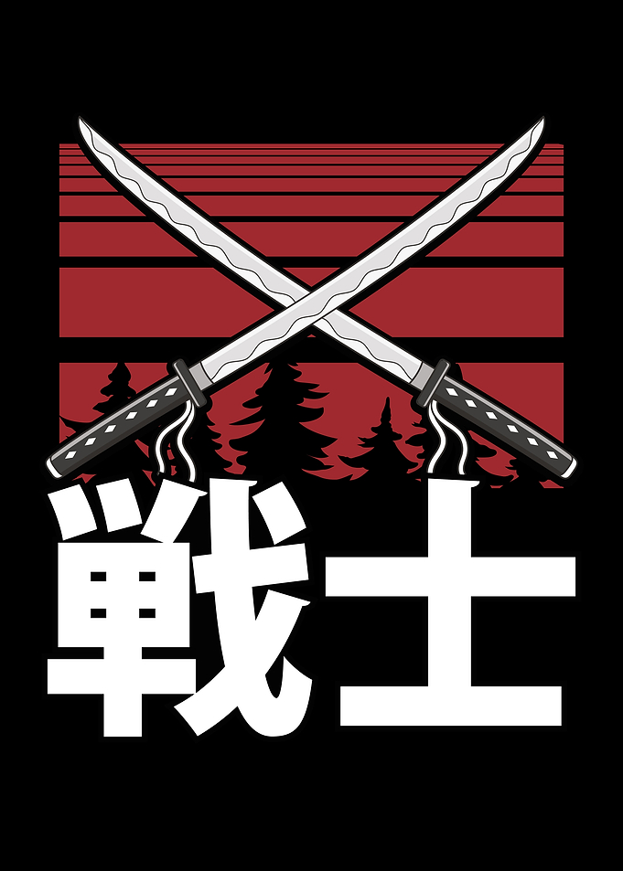 Two Samurai warrior katana
