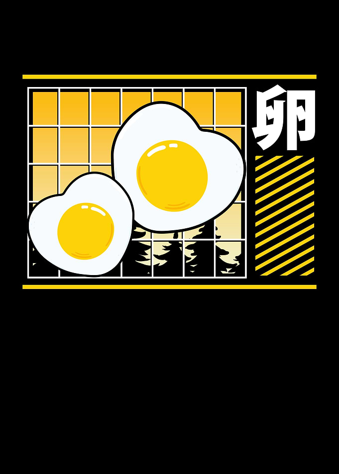 Cute kawaii heart eggs